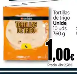 UNIDE Alimentación UNIDE Tortillas de trigo oferta