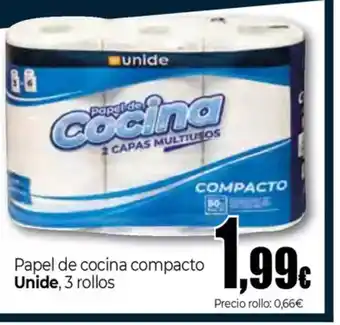 UNIDE Alimentación UNIDE Papel de cocina compacto Unide, 3 rollos oferta