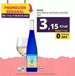 Tu Trébol Hipermercados NUVA Vino blanco semidulce afrutado oferta