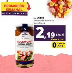 Tu Trébol Hipermercados EL CARRO Salchichas alemanas 5 unidades oferta