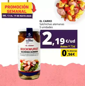 Tu Trébol Hipermercados EL CARRO Salchichas alemanas 5 unidades oferta