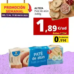 Tu Trébol Hipermercados ALTEZA Paté de atún oferta