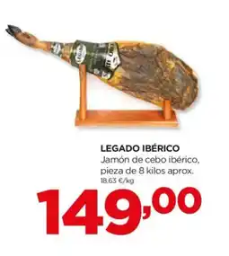Alimerka LEGADO IBÉRICO Jamón de cebo ibérico, pieza de 8 kilos oferta