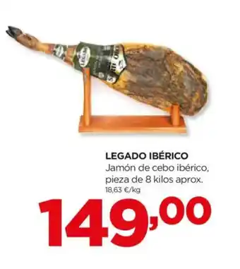 Alimerka LEGADO IBÉRICO Jamón de cebo ibérico, pieza de 8 kilos oferta