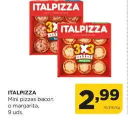 Alimerka ITALPIZZA Mini pizzas bacon o margarita oferta