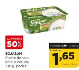 Alimerka SOJASUN Postre de soja bífidus natural oferta