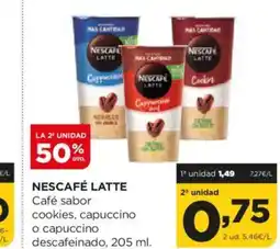 Alimerka NESCAFÉ LATTE Café sabor cookies, capuccino o capuccino oferta