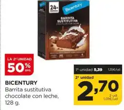 Alimerka BICENTURY Barrita sustitutiva chocolate con leche oferta