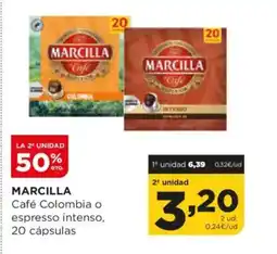Alimerka MARCILLA Café Colombia o espresso intenso, 20 cápsulas oferta
