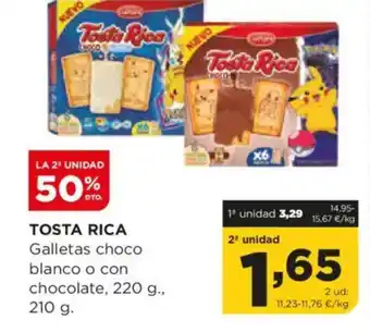 Alimerka TOSTA RICA Galletas choco blanco o con oferta