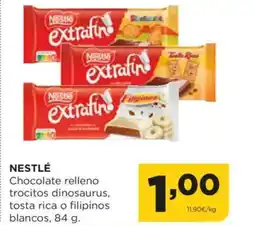 Alimerka NESTLÉ Chocolate relleno trocitos dinosaurus, tosta rica o filipinos blancos oferta