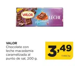 Alimerka VALOR Chocolate con leche macadamia caramelizada al punto de sal oferta
