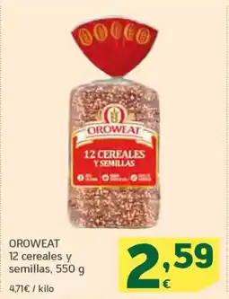 HiperDino OROWEAT 12 cereales y semillas oferta