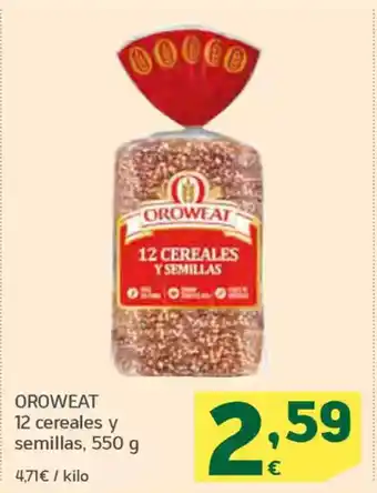 HiperDino OROWEAT 12 cereales y semillas oferta