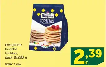 HiperDino PASQUIER brioche tortitas oferta
