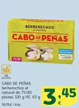 HiperDino CABO DE PEÑAS berberechos al natural de 75/85 piezas oferta