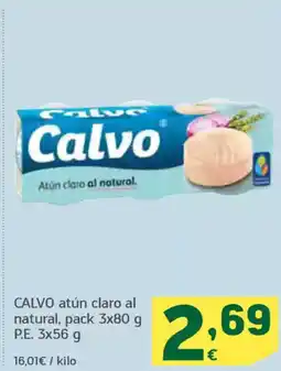 HiperDino CALVO atún claro al natural oferta