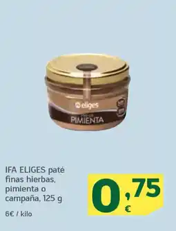 HiperDino IFA ELIGES paté finas hierbas, pimienta o campaña oferta