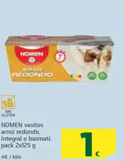 HiperDino NOMEN vasitos arroz redondo, integral o basmati oferta