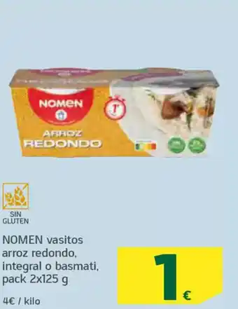 HiperDino NOMEN vasitos arroz redondo, integral o basmati oferta