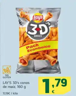 HiperDino LAY'S 3D's conos de maíz oferta