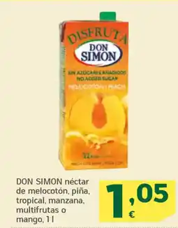 HiperDino DON SIMON néctar de melocotón, piña, tropical, manzana, multifrutas o mango oferta
