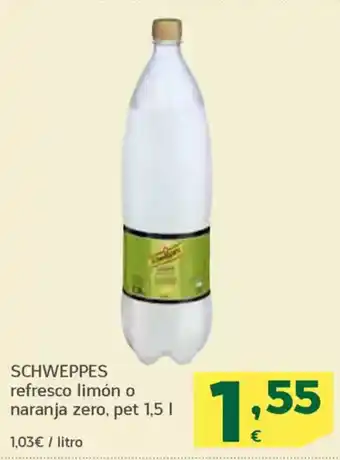 HiperDino SCHWEPPES refresco limón o naranja zero oferta