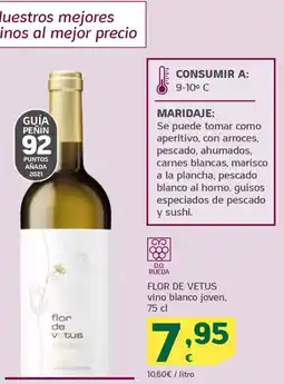 HiperDino FLOR DE VETUS vino blanco joven oferta
