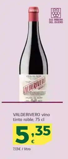 HiperDino VALDERIVERO vino tinto roble oferta
