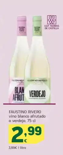HiperDino FAUSTINO RIVERO vino blanco afrutado o verdejo oferta