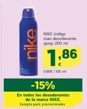 HiperDino NIKE índigo man desodorante, spray oferta