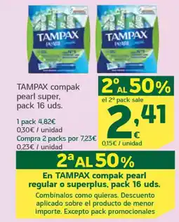 HiperDino TAMPAX compak pearl super oferta