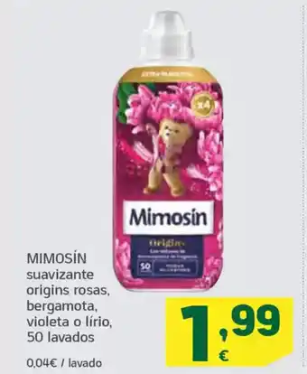 HiperDino MIMOSÍN suavizante origins rosas, bergamota, violeta o lírio, 50 lavados oferta