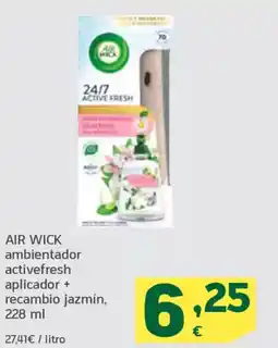 HiperDino AIR WICK ambientador activefresh aplicador + recambio jazmín oferta