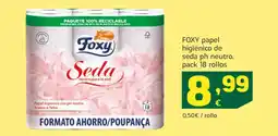 HiperDino FOXY papel higiénico de seda ph neutro, pack 18 rollos oferta