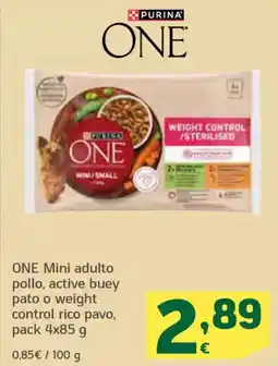 HiperDino ONE Mini adulto pollo, active buey pato o weight control rico pavo oferta