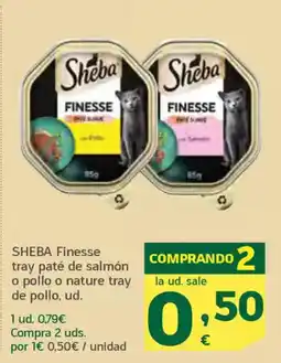 HiperDino SHEBA Finesse tray paté de salmón o pollo o nature tray de pollo oferta