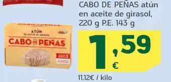 HiperDino CABO DE PEÑAS atún en aceite de girasol, oferta