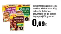 FROIZ Salsa Maggi jugoso al horno costillas a la barbacoa selección de hierbas provenzales o ajillo al toque perejil oferta