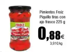 FROIZ FROIZ Pimientos Piquillo tiras con ajo frasco oferta