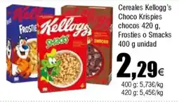 FROIZ KELLOGG'S Cereales Choco Krispies chocos Frosties o Smacks oferta