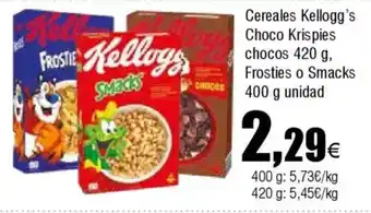 FROIZ KELLOGG'S Cereales Choco Krispies chocos Frosties o Smacks oferta