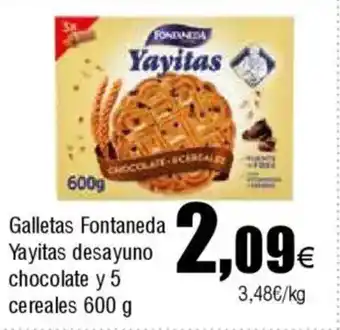 FROIZ FONTANEDA Galletas Yayitas desayuno chocolate y 5 cereales oferta