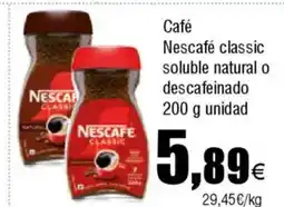 FROIZ NESCAFE Café classic soluble natural o descafeinado oferta