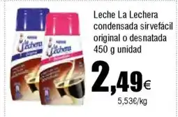 FROIZ LA LECHERA Leche condensada sirvefácil original o desnatada oferta