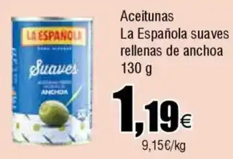 FROIZ LA ESPANOLA Aceituna suaves rellenas de anchoa oferta