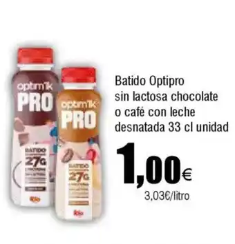 FROIZ OPTIPRO Batido sin lactosa chocolate o café con leche desnatada oferta