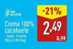 ALDI Crema 100% cacahuete oferta