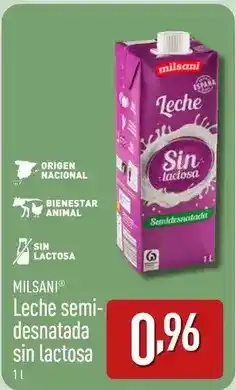 ALDI Milsani - leche semi desnatada sin lactosa oferta