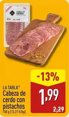 ALDI Cabeza de cerdo con pistachos oferta